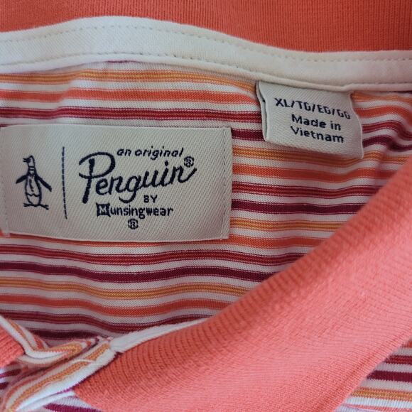 Original Penguin Striped Polo Shirt Men XL Short Sleeve Preppy Academia Pullover - Picture 4 of 8